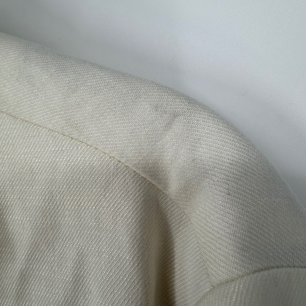 ANTHROPOLOGIE MAEVE LINEN BLEND BLAZER OFF-WHITE MEDIUM BUSINESS OFFICE WORKWEAR - Picture 6 of 13